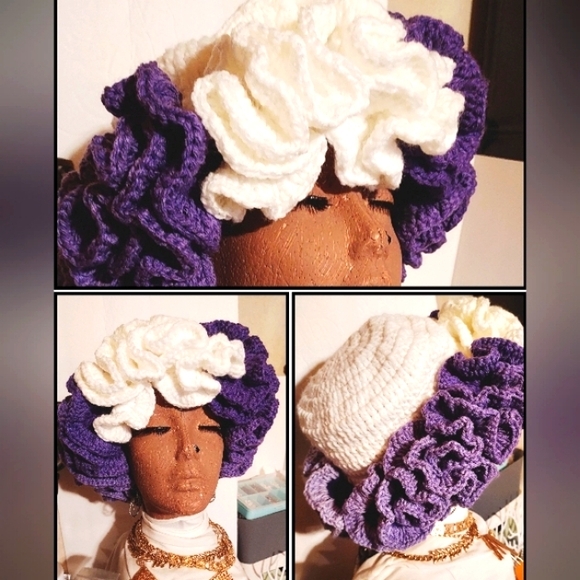 #L❤️VE HANDMADE. Crochet Ruffle HAT - Picture 6 of 7